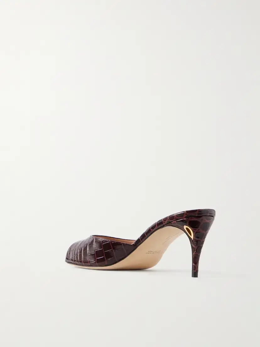 Jennifer Chamandi Guido 65 Croc-effect Leather Sandals | Thumbnail 3