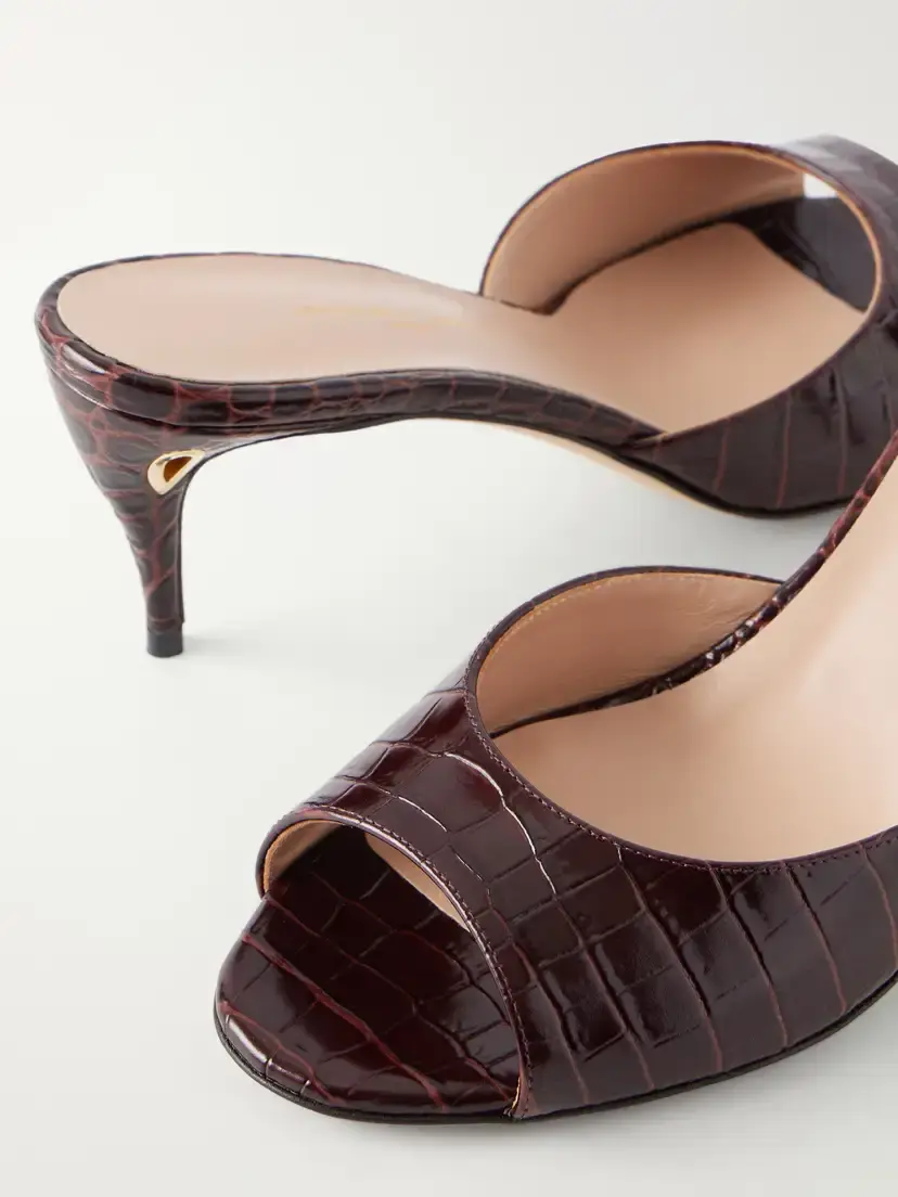 Jennifer Chamandi Guido 65 Croc-effect Leather Sandals | Thumbnail 5
