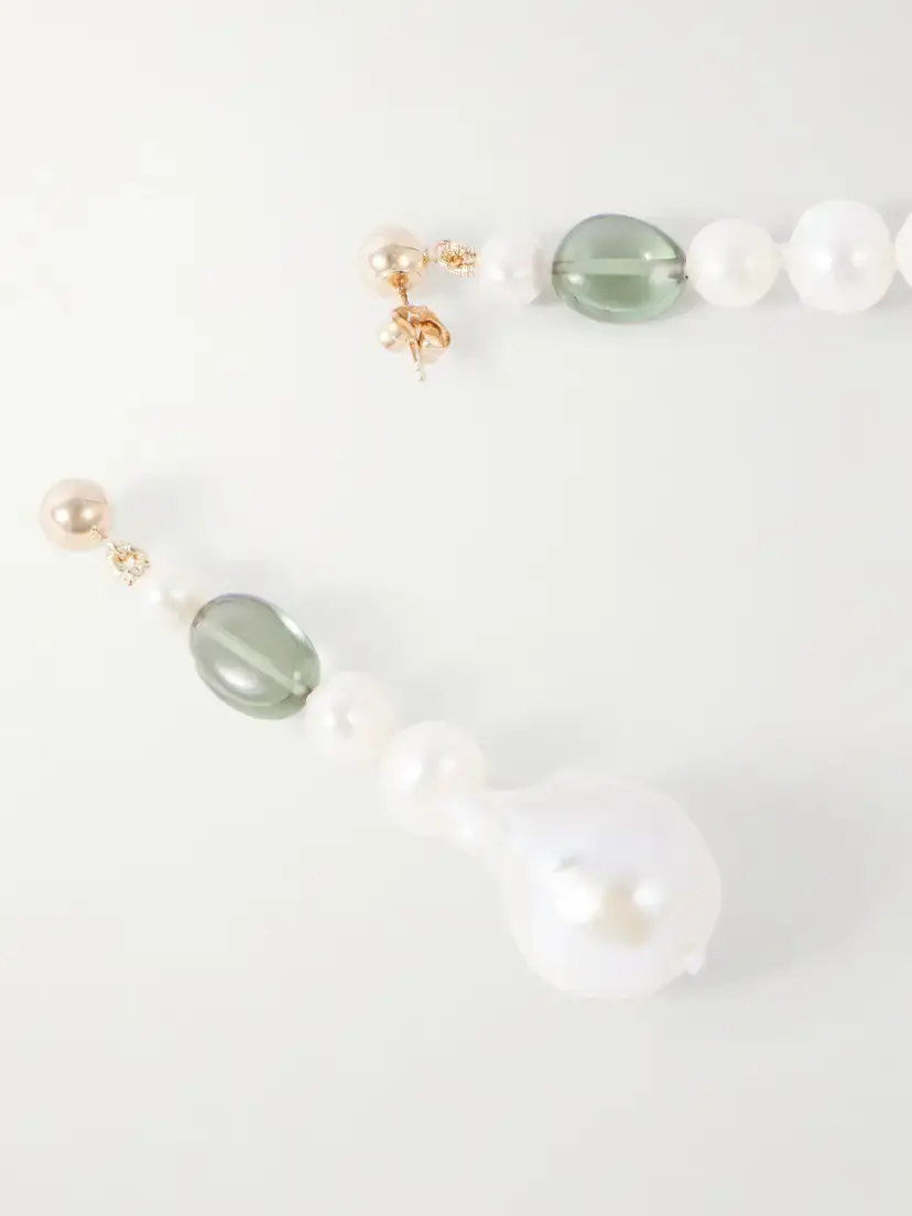 Loren Stewart Poet 14-karat Gold, Pearl And Tourmaline Earrings - Neutrals | Thumbnail 3 Loren Stewart Poet 14-karat Gold, Pearl And Tourmaline Earrings - Neutrals | Thumbnail 3