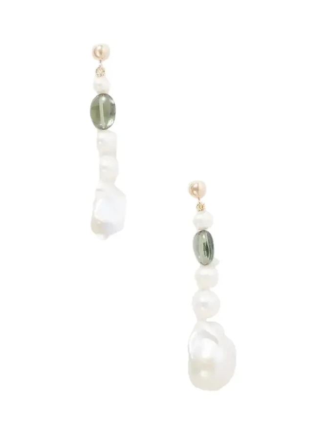 Poet 14-karat Gold, Pearl And Tourmaline Earrings - Neutrals Poet 14-karat Gold, Pearl And Tourmaline Earrings - Neutrals