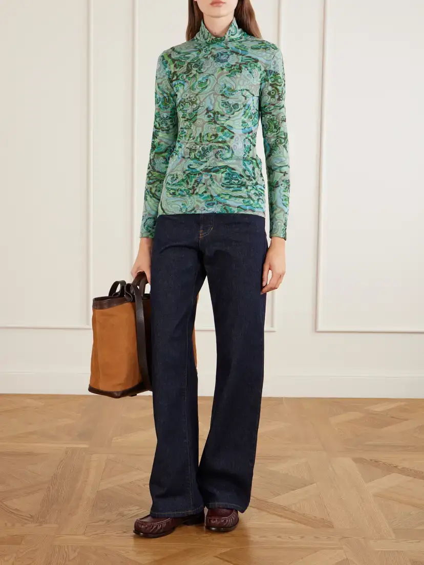 Dries Van Noten Printed Jersey Turtleneck | Thumbnail 2 Dries Van Noten Printed Jersey Turtleneck | Thumbnail 2