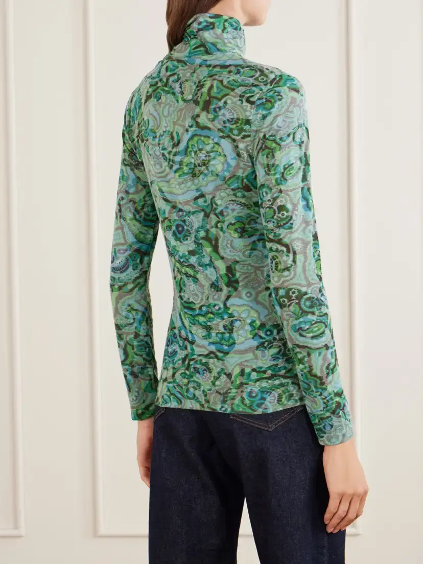 Dries Van Noten Printed Jersey Turtleneck | Thumbnail 3 Dries Van Noten Printed Jersey Turtleneck | Thumbnail 3