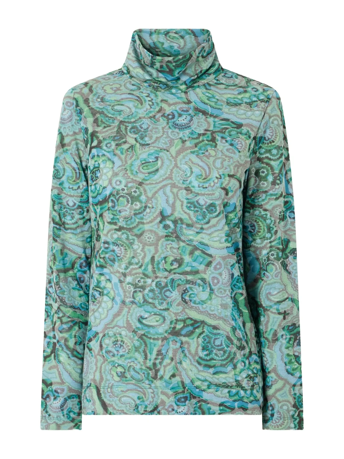 Dries Van Noten Printed Jersey Turtleneck
