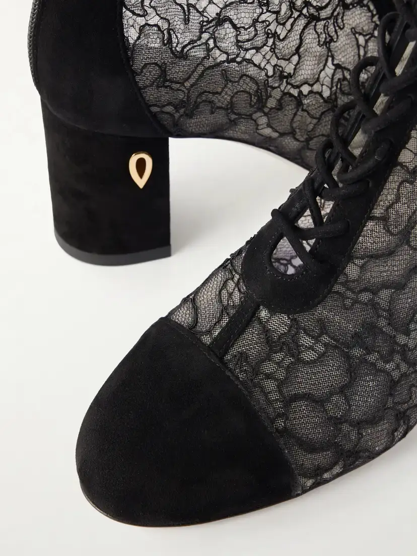 Jennifer Chamandi Dan 65 Lace-trimmed Suede Ankle Boots | Thumbnail 5 Jennifer Chamandi Dan 65 Lace-trimmed Suede Ankle Boots | Thumbnail 5