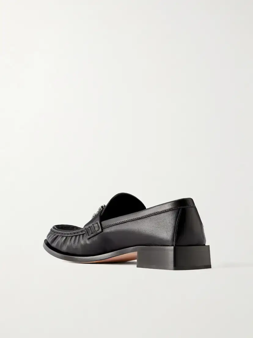 Roger Vivier Viv Moc 25 Embellished Gathered Leather Loafers | Thumbnail 3 Roger Vivier Viv Moc 25 Embellished Gathered Leather Loafers | Thumbnail 3