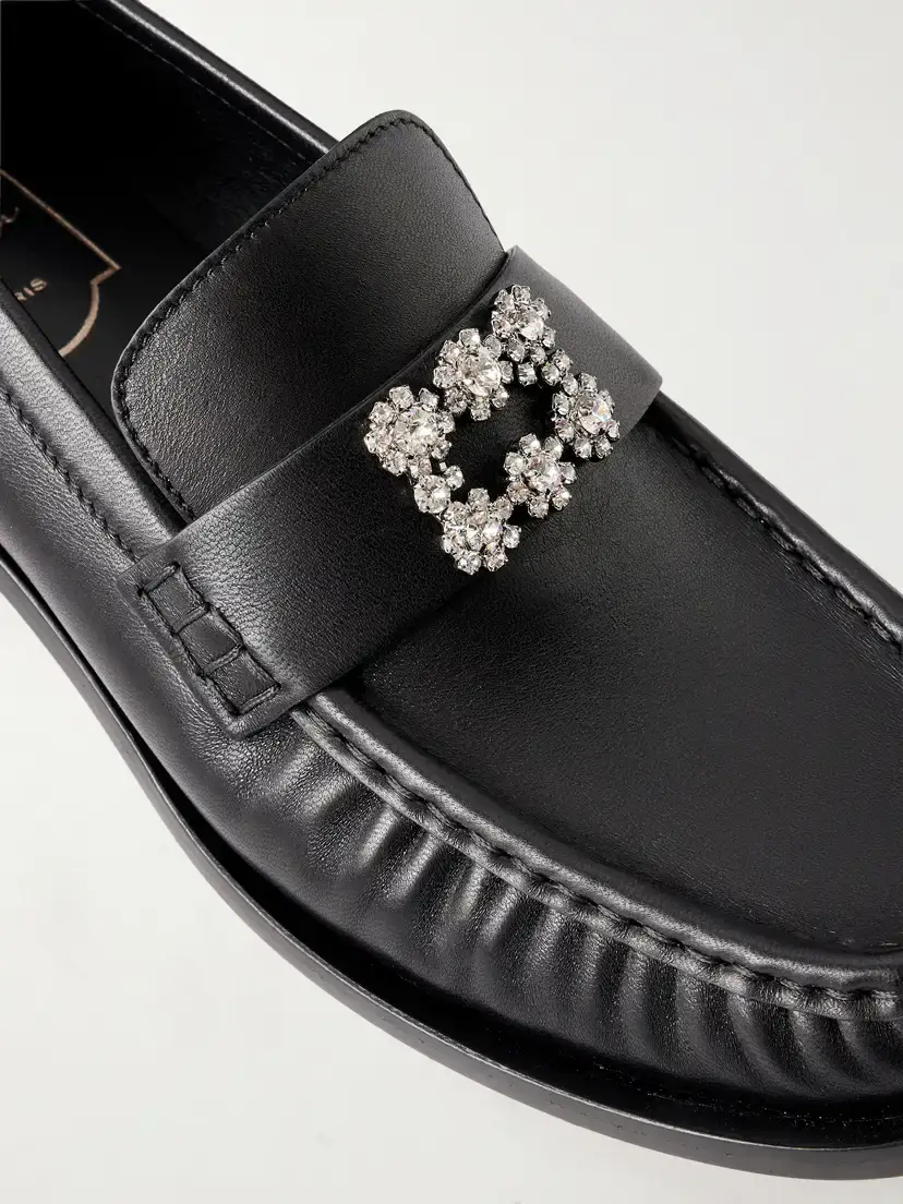 Roger Vivier Viv Moc 25 Embellished Gathered Leather Loafers | Thumbnail 5 Roger Vivier Viv Moc 25 Embellished Gathered Leather Loafers | Thumbnail 5