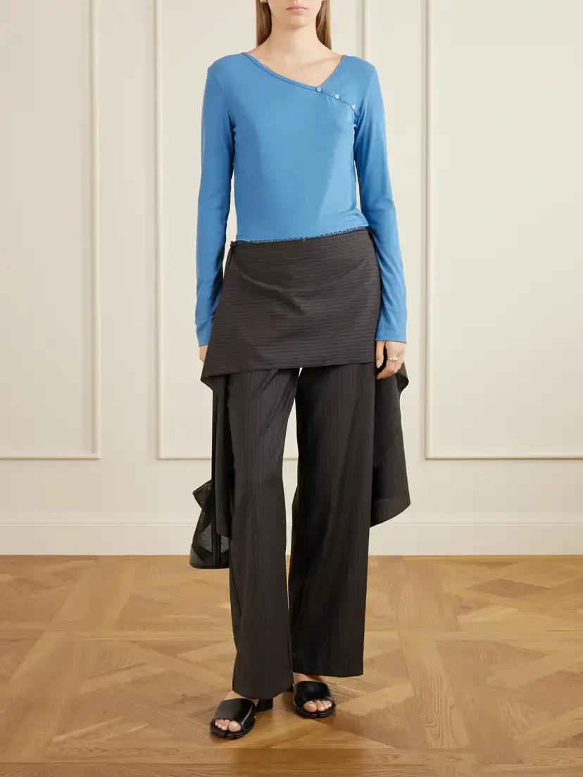 Deiji Studios Striped Wool Flared Pants | Thumbnail 2 Deiji Studios Striped Wool Flared Pants | Thumbnail 2