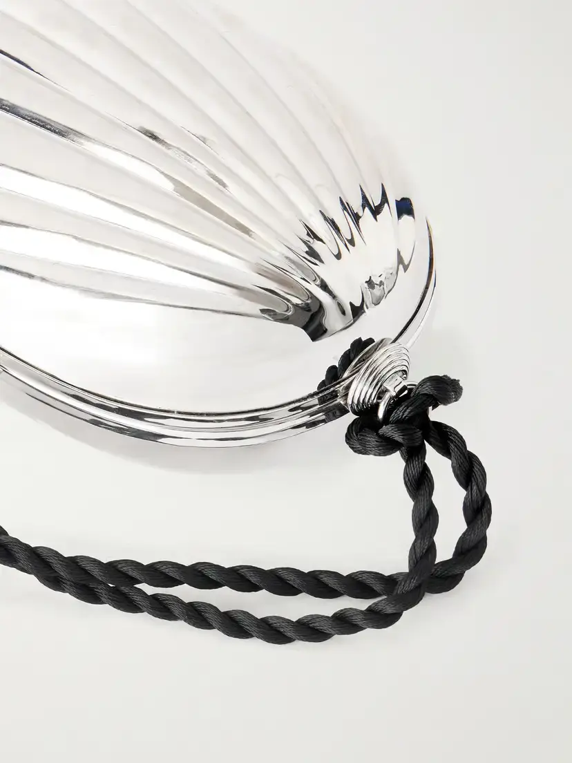 Juju Vera Petra Gemstone-embellished Tasseled Cord Silver Clutch | Thumbnail 5 Juju Vera Petra Gemstone-embellished Tasseled Cord Silver Clutch | Thumbnail 5