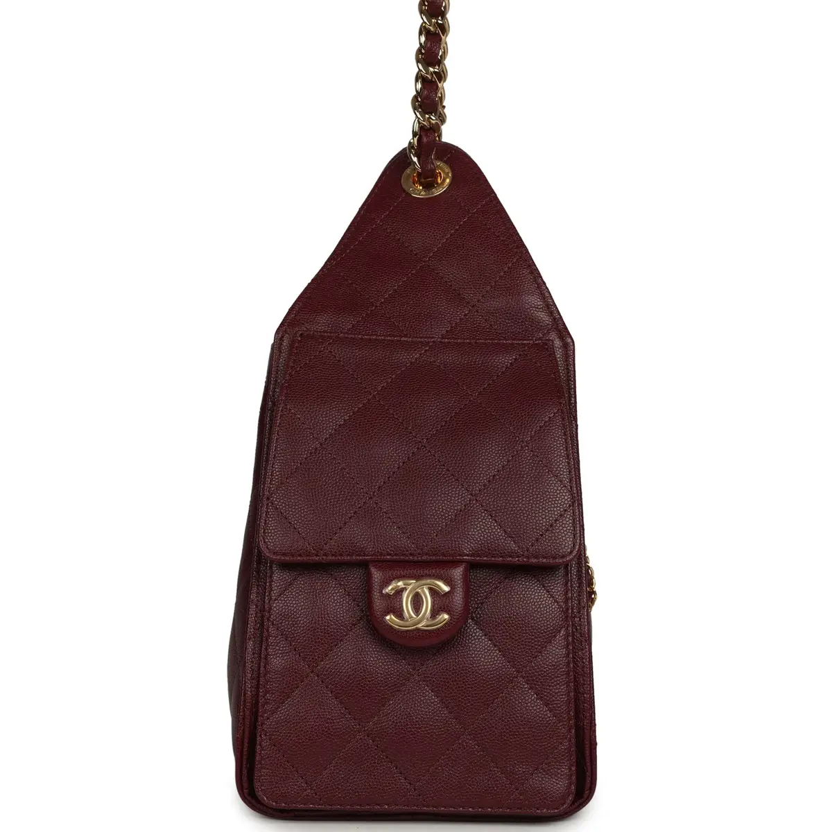 Chanel Chanel Small 25 Hobo Bag Dark Burgundy Shiny Caviar Gold Hardware | Thumbnail 3
