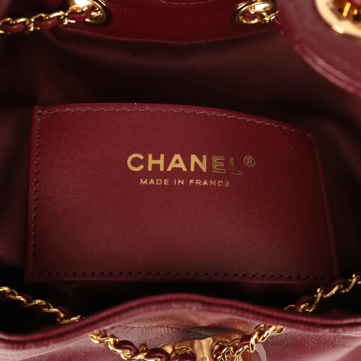 Chanel Chanel Small 25 Hobo Bag Dark Burgundy Shiny Caviar Gold Hardware | Thumbnail 9