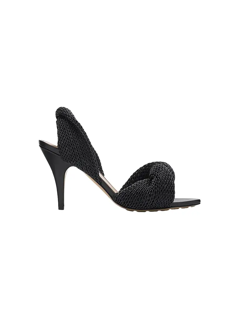 Bottega Veneta Women's Grace 90MM Leather Slingback Sandals - Black | Image 1 Bottega Veneta Women's Grace 90MM Leather Slingback Sandals - Black | Image 1