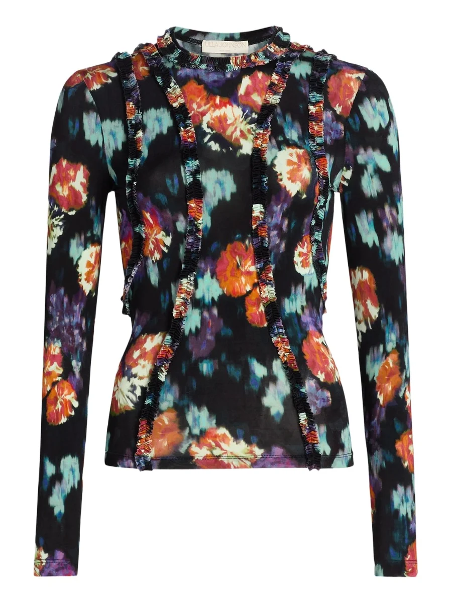 Women's Clover Floral Seamed Top Women's Clover Floral Seamed Top