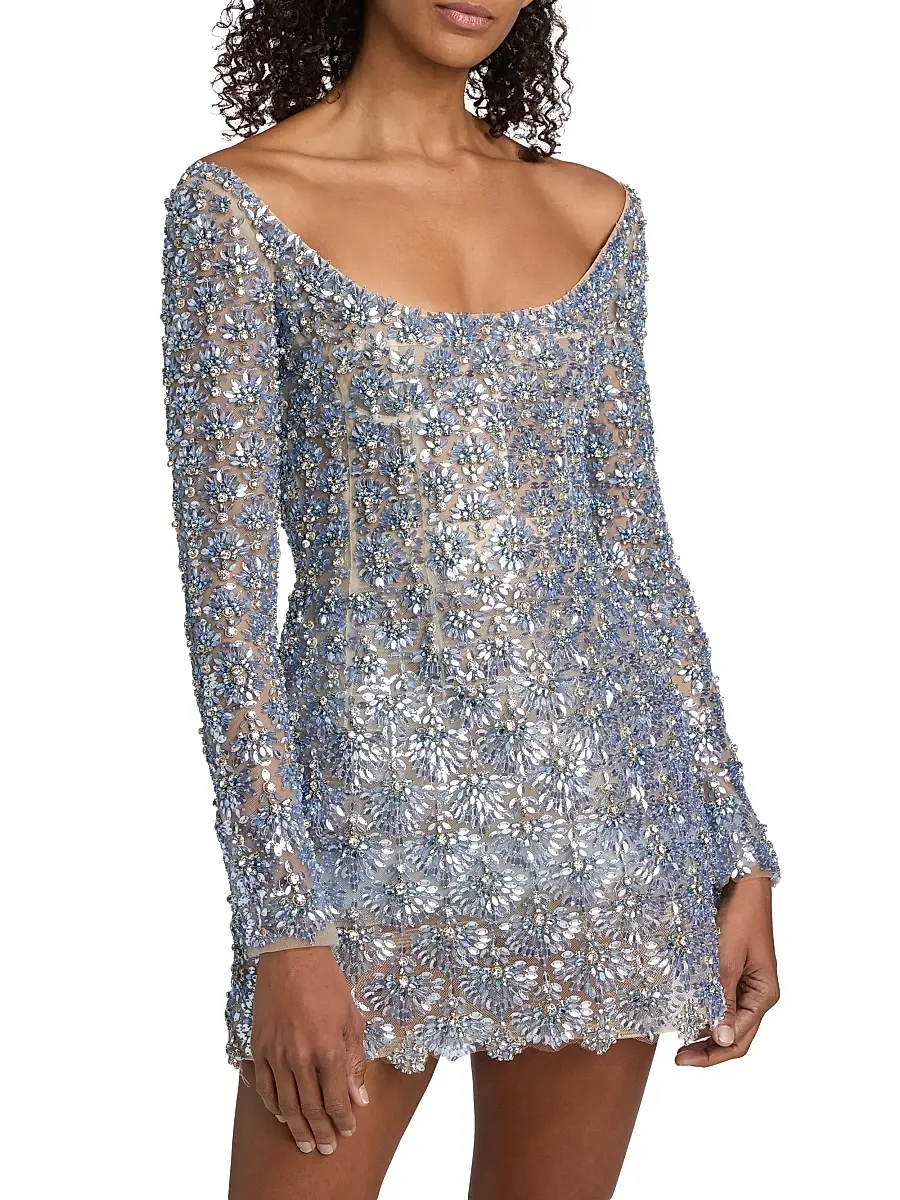 Oscar de la Renta Women's Embellished Sculpted Minidress | Thumbnail 3 Oscar de la Renta Women's Embellished Sculpted Minidress | Thumbnail 3