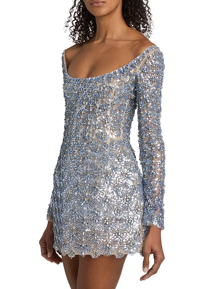 Oscar de la Renta Women's Embellished Sculpted Minidress | Thumbnail 4 Oscar de la Renta Women's Embellished Sculpted Minidress | Thumbnail 4