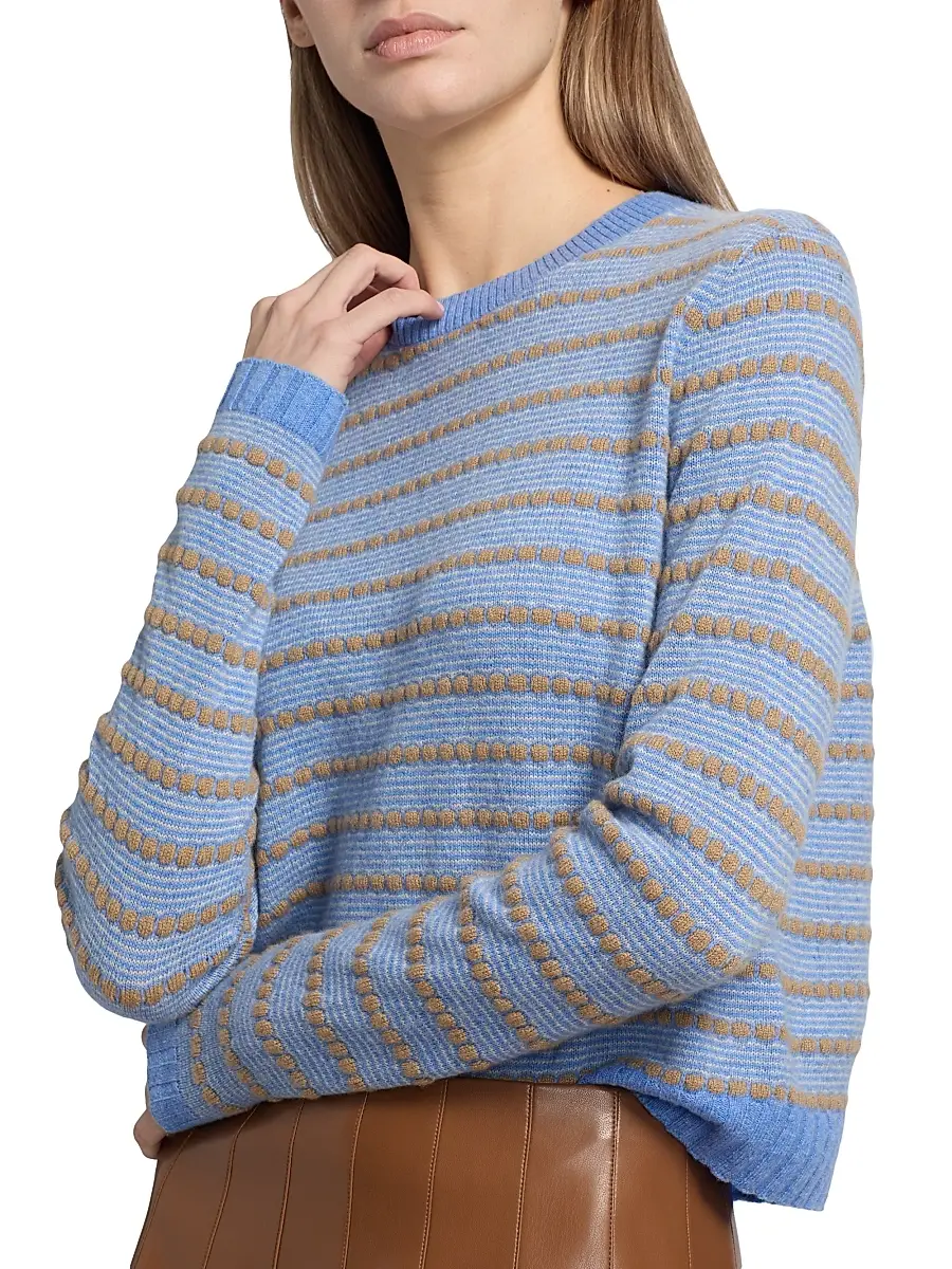 Guest In Residence Women's Pebble-Striped Cashmere Sweater | Thumbnail 6 Guest In Residence Women's Pebble-Striped Cashmere Sweater | Thumbnail 6