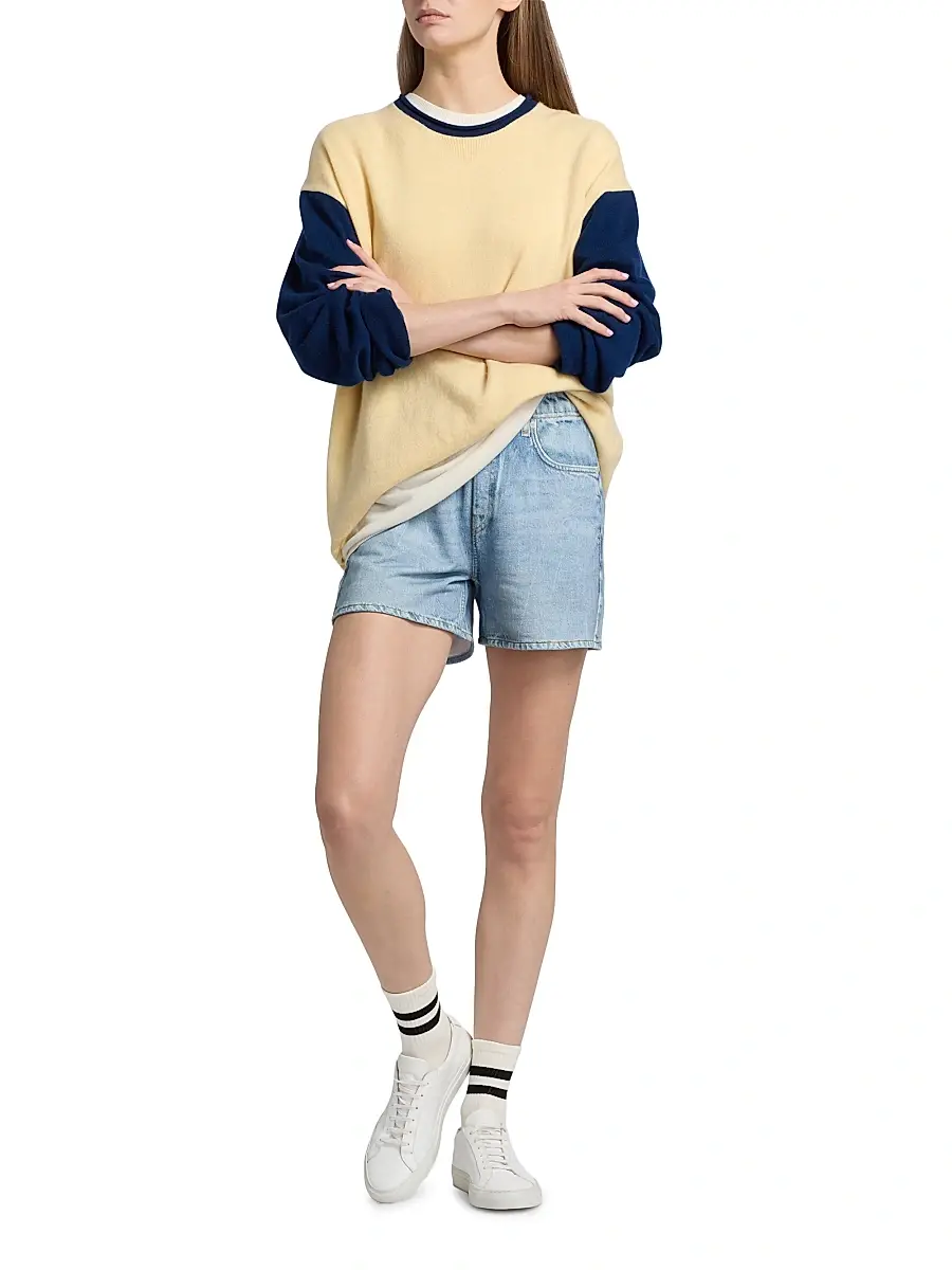 Guest In Residence Women's Cashmere Oversized Baseball Sweater | Thumbnail 2
