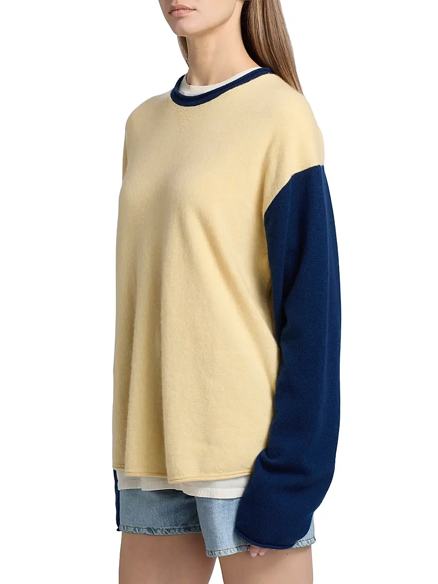 Guest In Residence Women's Cashmere Oversized Baseball Sweater | Thumbnail 4