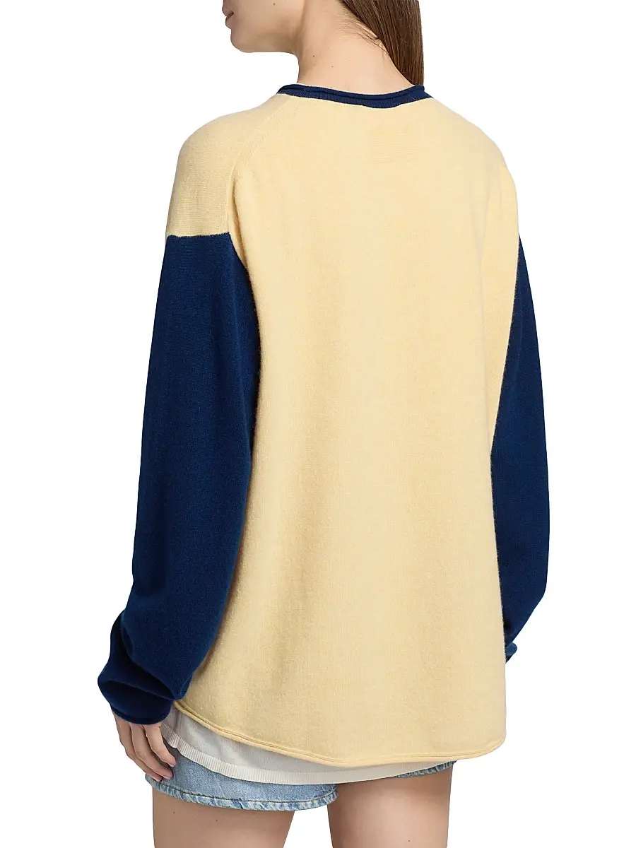 Guest In Residence Women's Cashmere Oversized Baseball Sweater | Thumbnail 5
