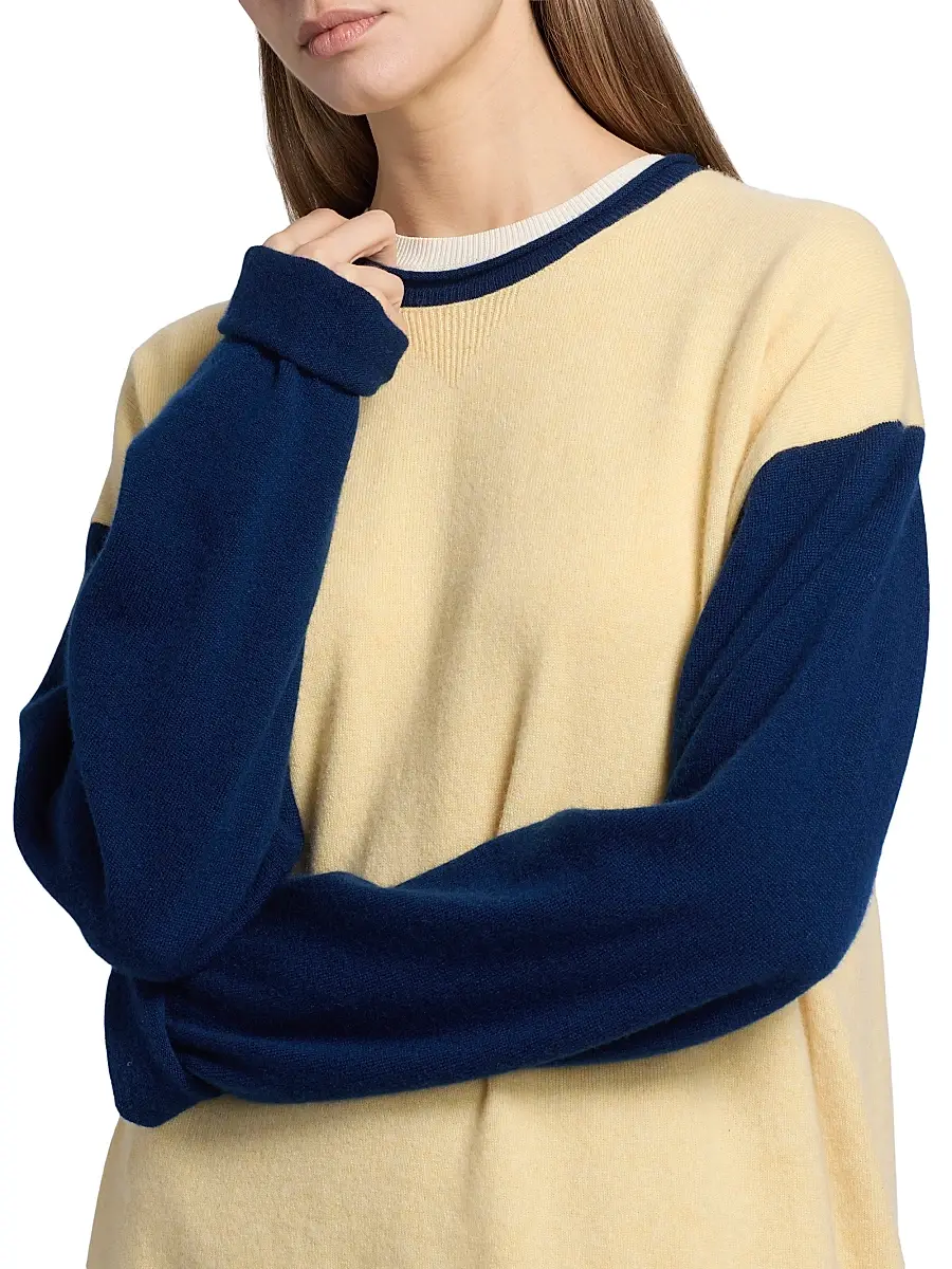 Guest In Residence Women's Cashmere Oversized Baseball Sweater | Thumbnail 6