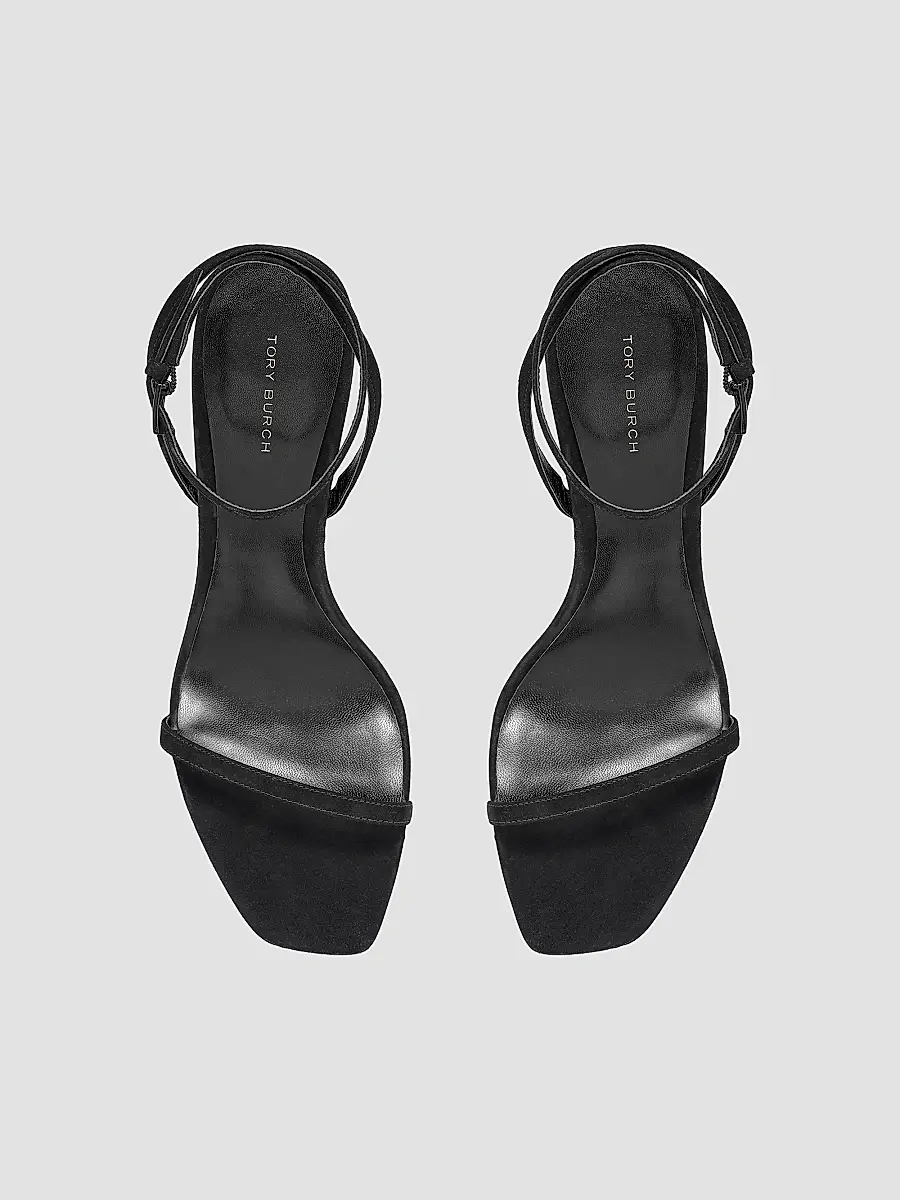 Tory Burch Women's Pave 90MM Crystal-Embellished Suede Sandals | Thumbnail 3