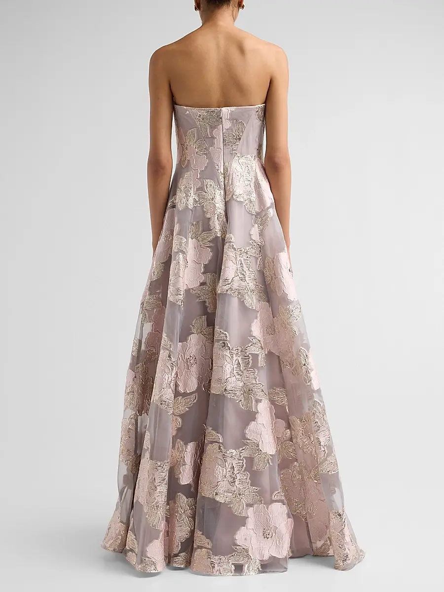 Rene Ruiz Collection Women's Floral Fil Coupe Sweetheart Gown | Thumbnail 3 Rene Ruiz Collection Women's Floral Fil Coupe Sweetheart Gown | Thumbnail 3