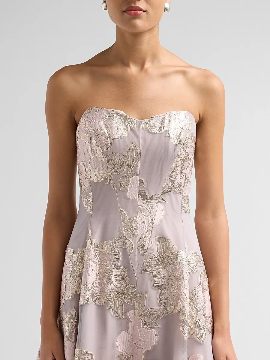 Rene Ruiz Collection Women's Floral Fil Coupe Sweetheart Gown | Thumbnail 5 Rene Ruiz Collection Women's Floral Fil Coupe Sweetheart Gown | Thumbnail 5