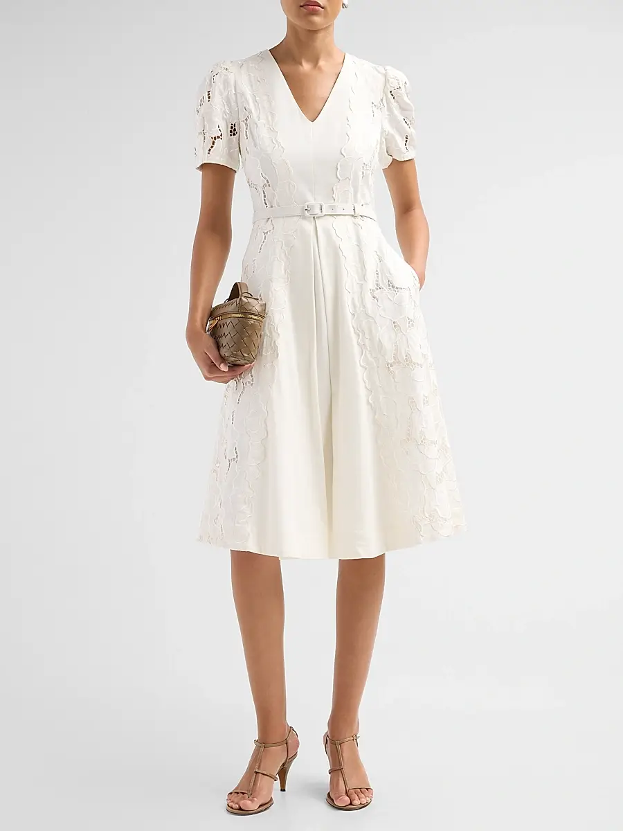 THEIA Women's Amal Floral-Embroidered Midi Dress | Thumbnail 2 THEIA Women's Amal Floral-Embroidered Midi Dress | Thumbnail 2