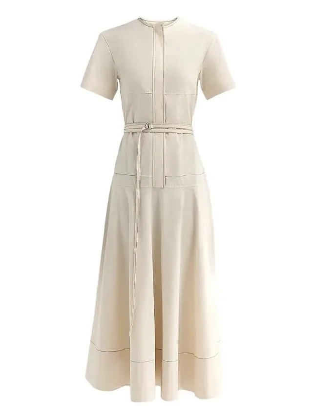 Women's Elizabeth Seamed Belted Midi Dress Women's Elizabeth Seamed Belted Midi Dress