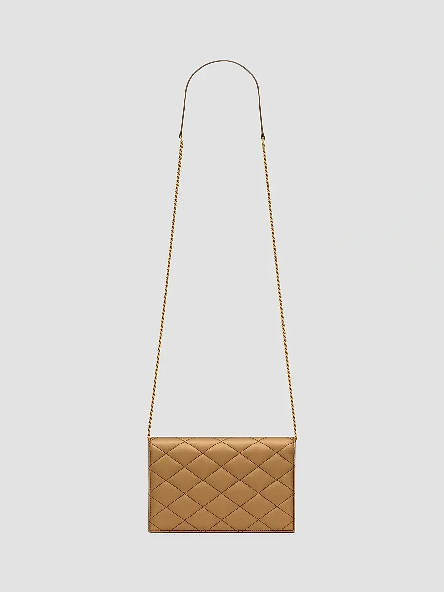 Saint Laurent Women's Paris Chain Wallet in Metallic Leather - Cool Bronze | Thumbnail 2 Saint Laurent Women's Paris Chain Wallet in Metallic Leather - Cool Bronze | Thumbnail 2