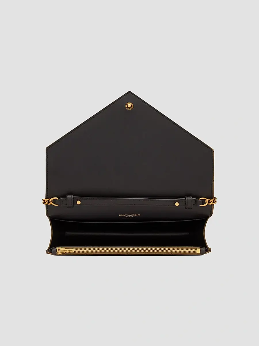 Saint Laurent Women's Paris Chain Wallet in Metallic Leather - Cool Bronze | Thumbnail 3 Saint Laurent Women's Paris Chain Wallet in Metallic Leather - Cool Bronze | Thumbnail 3