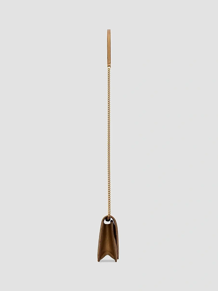Saint Laurent Women's Paris Chain Wallet in Metallic Leather - Cool Bronze | Thumbnail 4 Saint Laurent Women's Paris Chain Wallet in Metallic Leather - Cool Bronze | Thumbnail 4