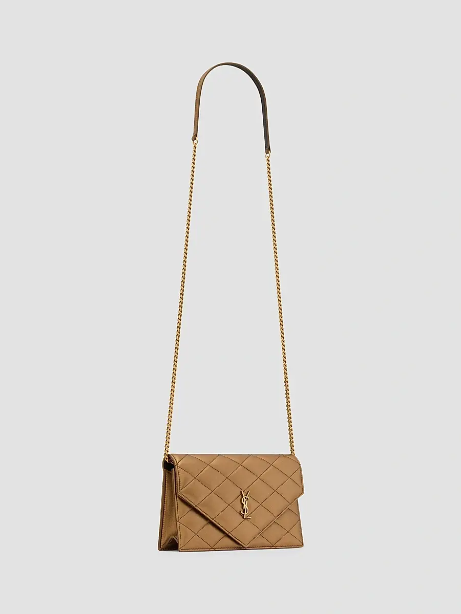 Saint Laurent Women's Paris Chain Wallet in Metallic Leather - Cool Bronze | Thumbnail 5 Saint Laurent Women's Paris Chain Wallet in Metallic Leather - Cool Bronze | Thumbnail 5