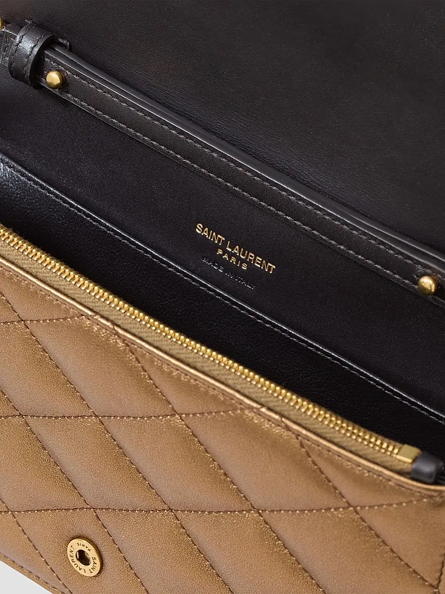 Saint Laurent Women's Paris Chain Wallet in Metallic Leather - Cool Bronze | Thumbnail 8 Saint Laurent Women's Paris Chain Wallet in Metallic Leather - Cool Bronze | Thumbnail 8
