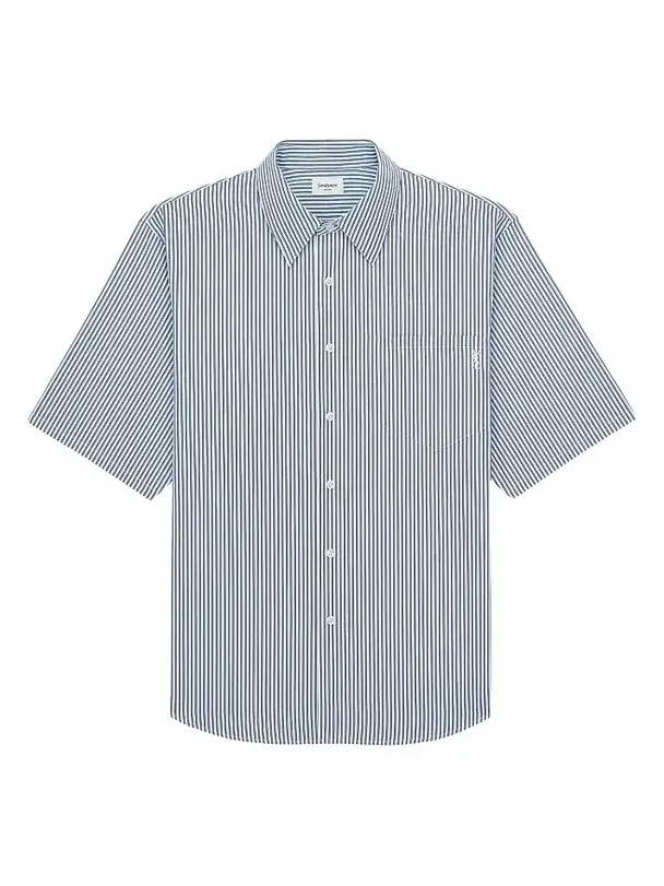 Men's Cassandre Shirt in Striped Cotton Poplin Men's Cassandre Shirt in Striped Cotton Poplin