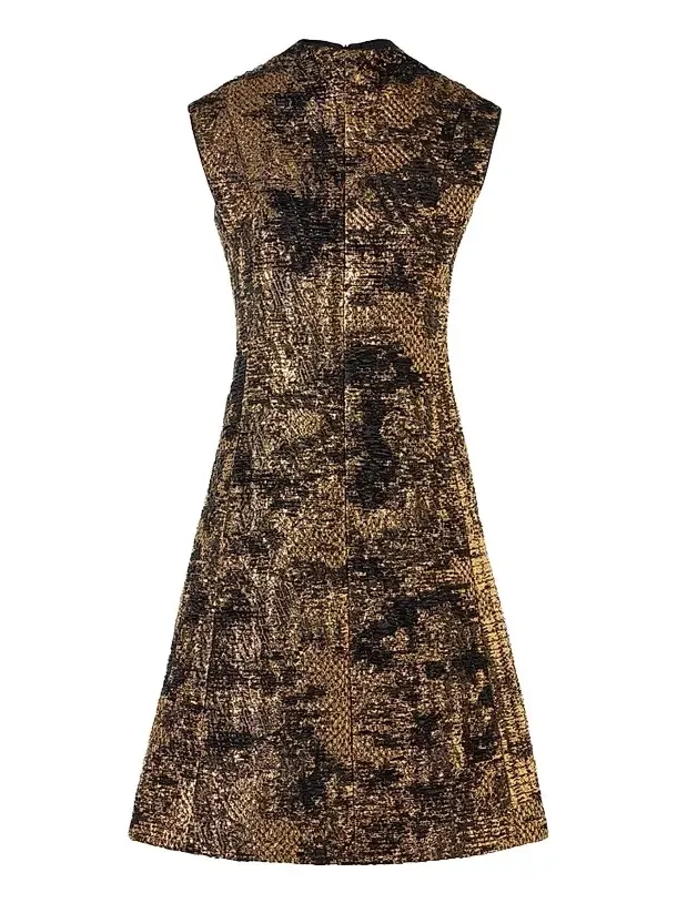 Women's Textured Metallic Jacquard A-Line Dress