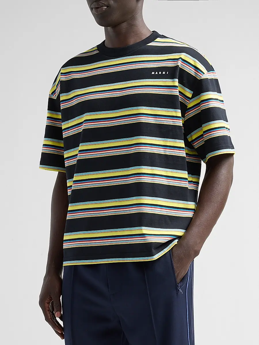 Marni Men's Striped Cotton Relaxed-Fit T-Shirt | Thumbnail 4