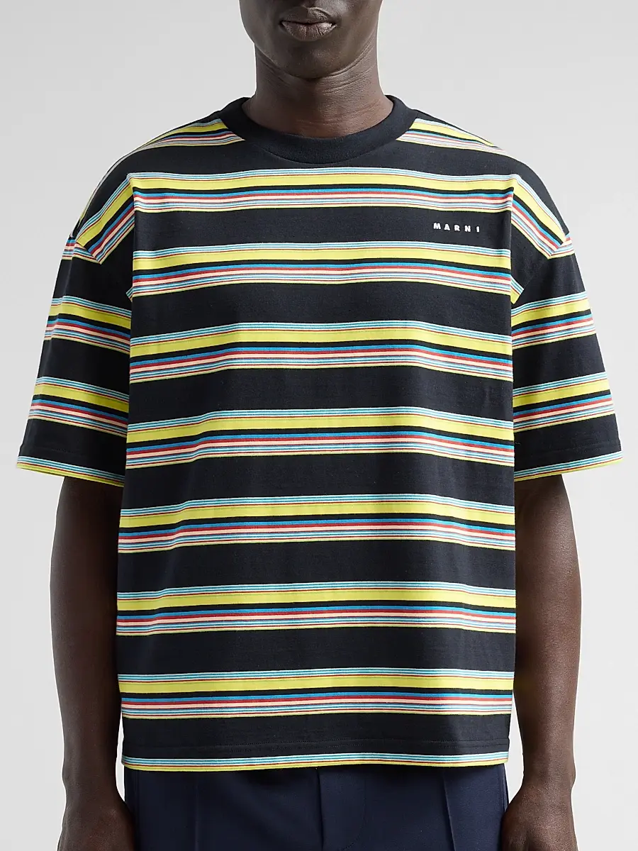 Marni Men's Striped Cotton Relaxed-Fit T-Shirt | Thumbnail 5