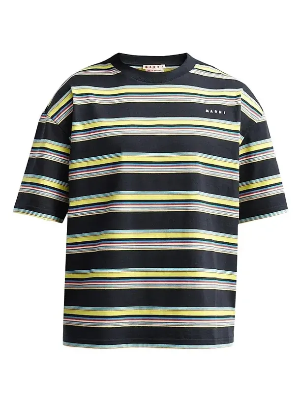 Marni Men's Striped Cotton Relaxed-Fit T-Shirt