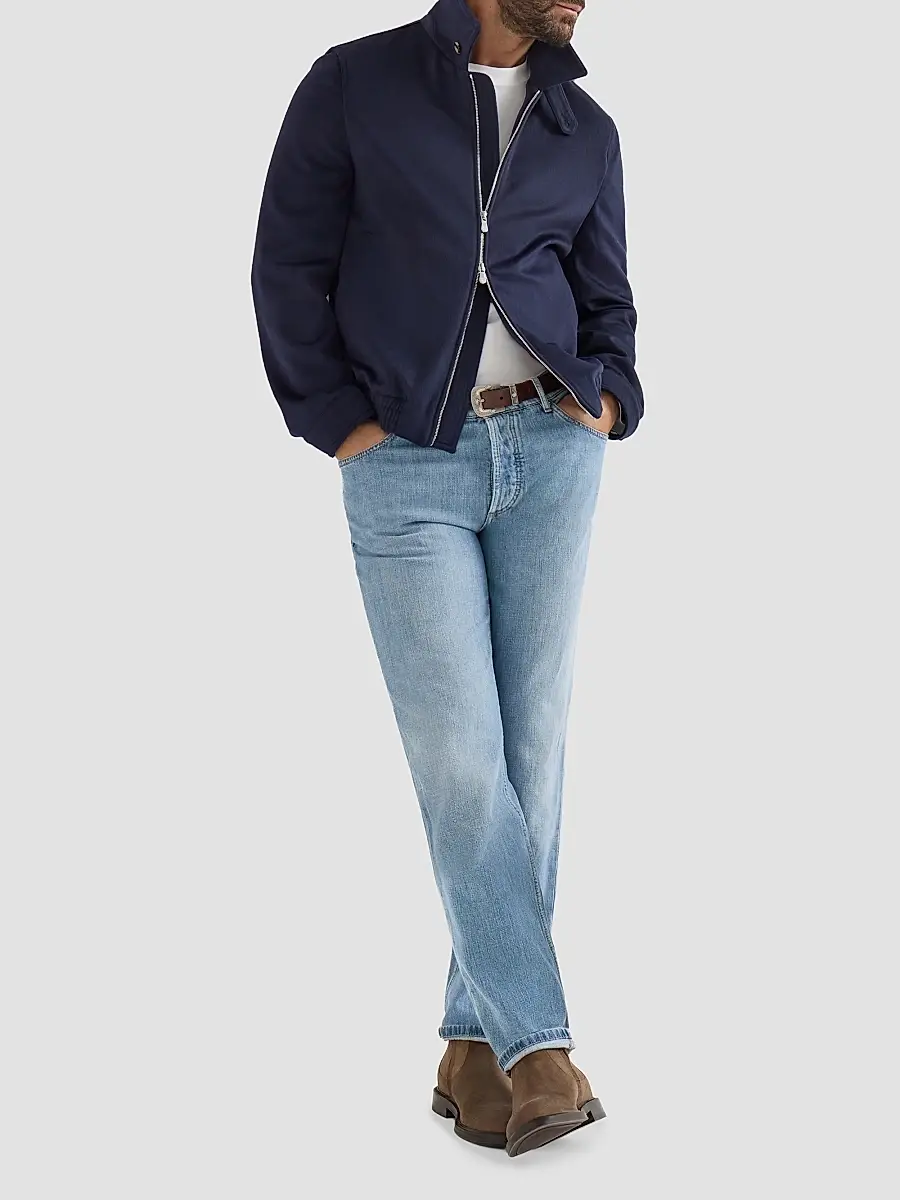 Brunello Cucinelli Men's Lightweight Denim Traditional Fit Five-Pocket Jeans | Thumbnail 6 Brunello Cucinelli Men's Lightweight Denim Traditional Fit Five-Pocket Jeans | Thumbnail 6