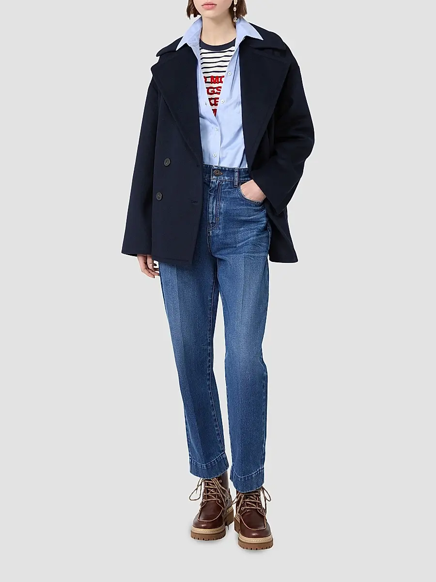 Weekend Max Mara Women's Double Wool Broadcloth Peacoat | Thumbnail 2 Weekend Max Mara Women's Double Wool Broadcloth Peacoat | Thumbnail 2