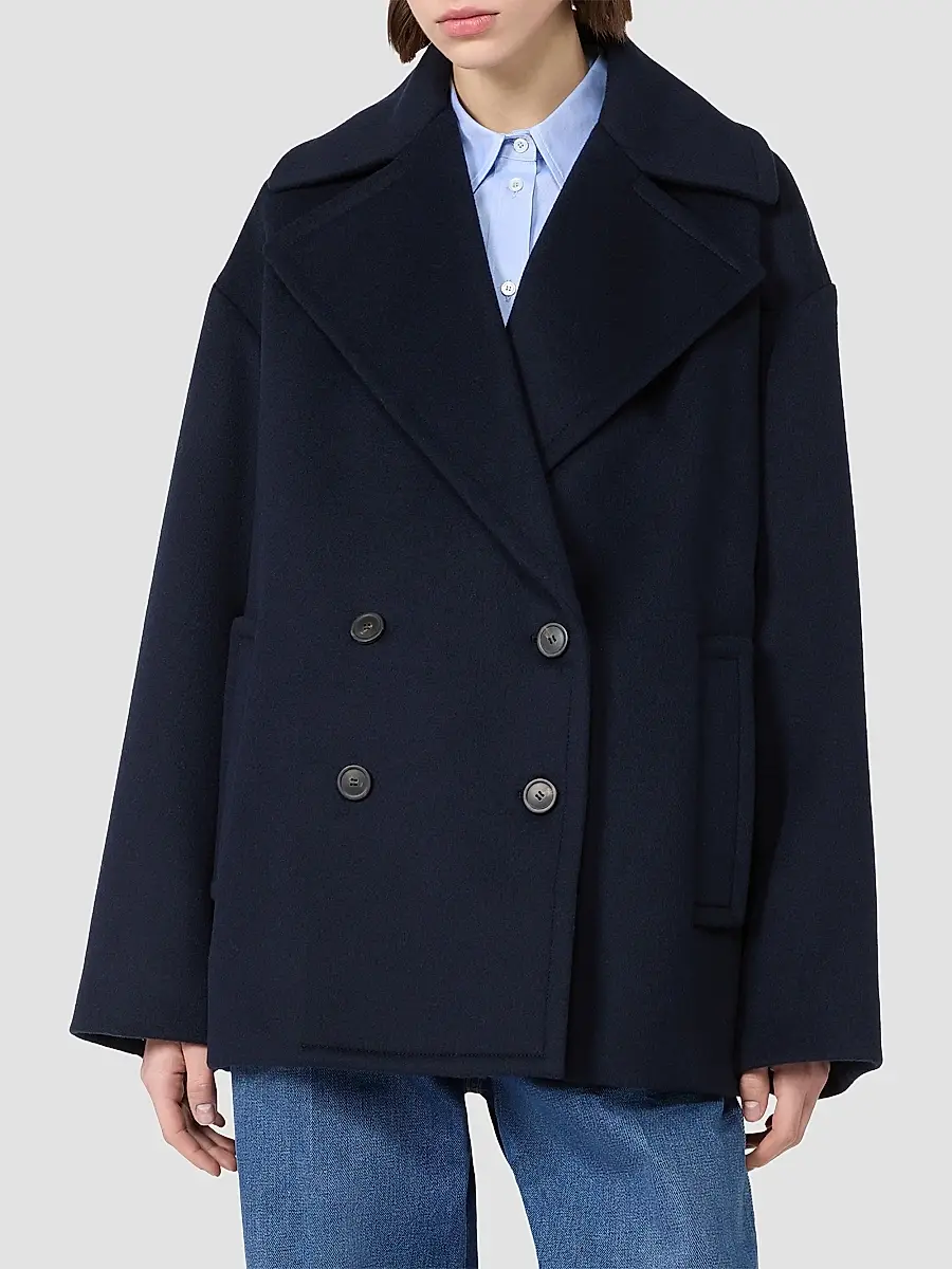 Weekend Max Mara Women's Double Wool Broadcloth Peacoat | Thumbnail 3 Weekend Max Mara Women's Double Wool Broadcloth Peacoat | Thumbnail 3