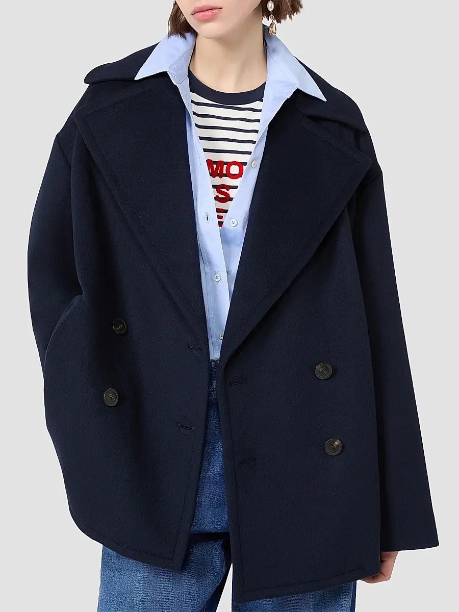Weekend Max Mara Women's Double Wool Broadcloth Peacoat | Thumbnail 5 Weekend Max Mara Women's Double Wool Broadcloth Peacoat | Thumbnail 5