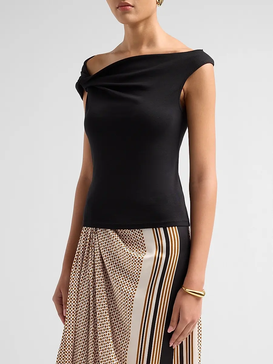A.L.C. A. L.C. Women's Cece Asymmetric Jersey T-Shirt | Thumbnail 4 A.L.C. A. L.C. Women's Cece Asymmetric Jersey T-Shirt | Thumbnail 4
