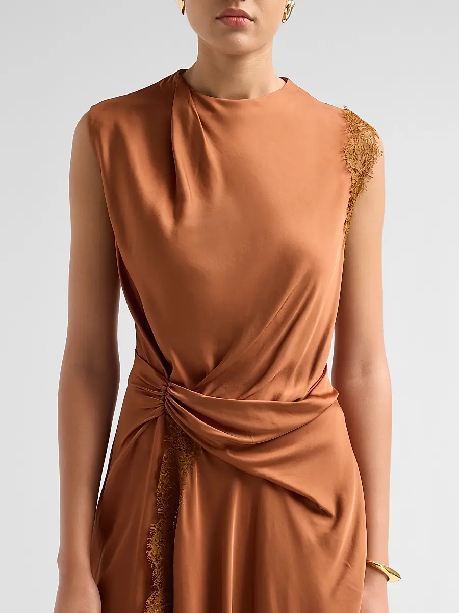 A.L.C. A. L.C. Women's Dion Lace-Trim Satin Mini Dress | Thumbnail 5 A.L.C. A. L.C. Women's Dion Lace-Trim Satin Mini Dress | Thumbnail 5