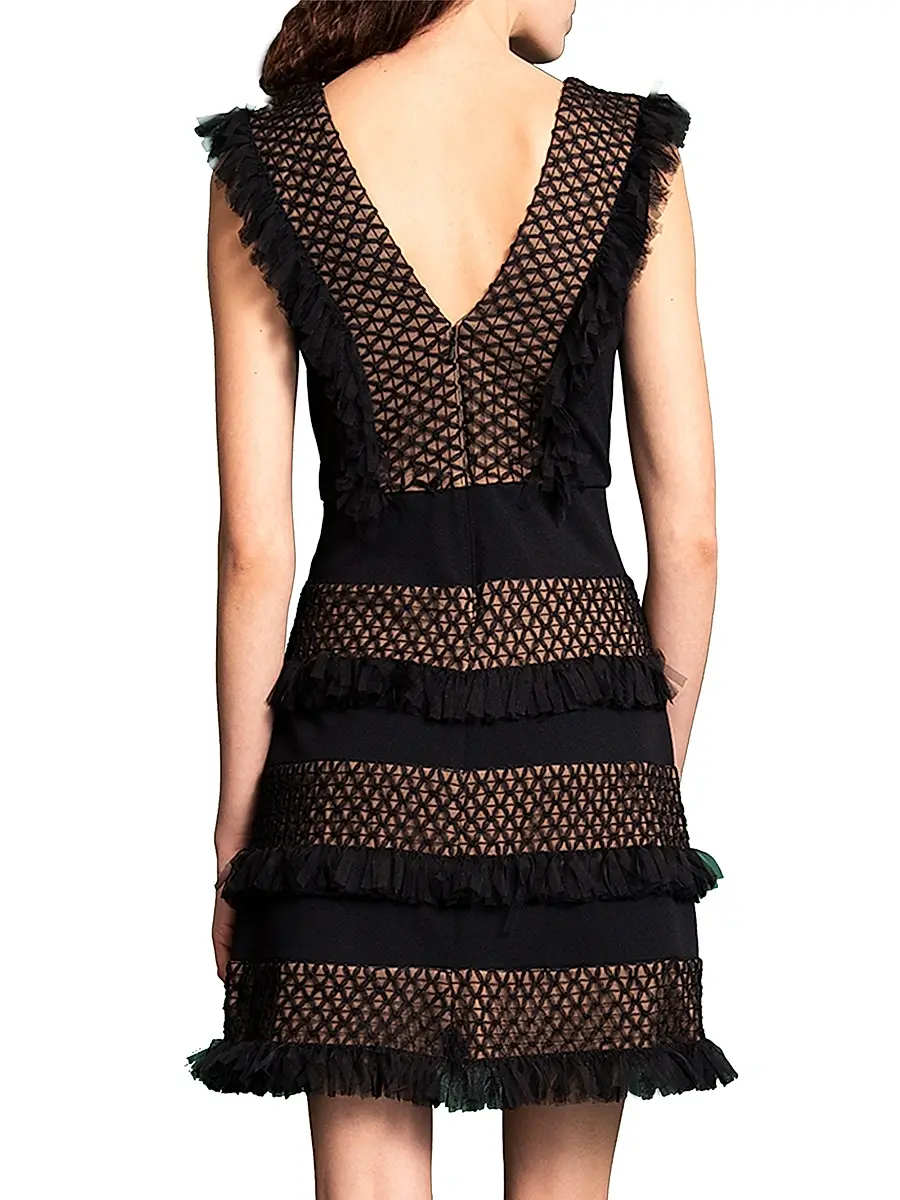 Tadashi Shoji Women's Tiered Ruffle Minidress | Thumbnail 3