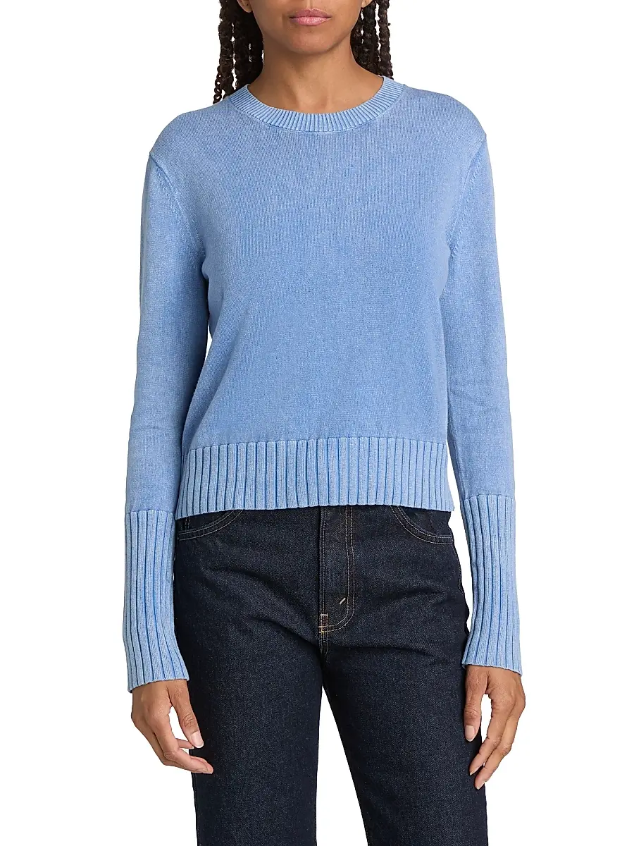 Guest In Residence Women's Rib-Knit Cotton-Blend Sweater | Thumbnail 3 Guest In Residence Women's Rib-Knit Cotton-Blend Sweater | Thumbnail 3