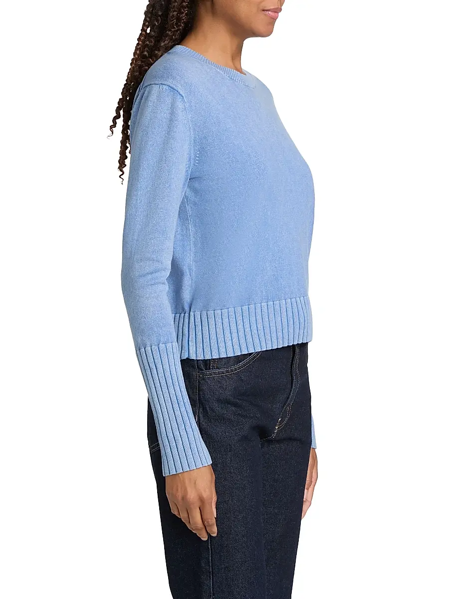 Guest In Residence Women's Rib-Knit Cotton-Blend Sweater | Thumbnail 4 Guest In Residence Women's Rib-Knit Cotton-Blend Sweater | Thumbnail 4