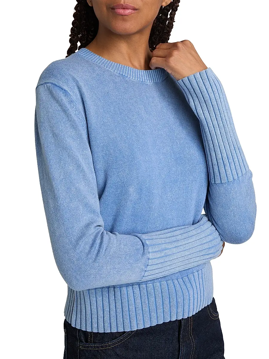 Guest In Residence Women's Rib-Knit Cotton-Blend Sweater | Thumbnail 6 Guest In Residence Women's Rib-Knit Cotton-Blend Sweater | Thumbnail 6