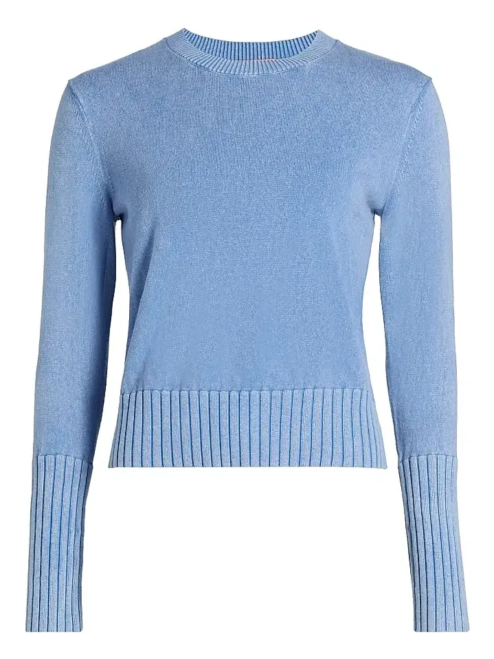 Women's Rib-Knit Cotton-Blend Sweater Women's Rib-Knit Cotton-Blend Sweater