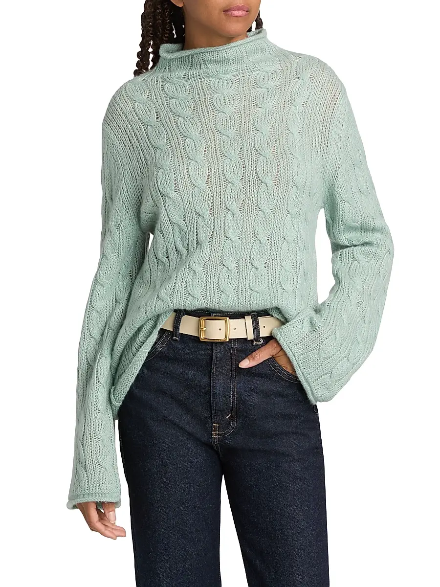 Guest In Residence Women's Cable-Knit Merino Wool-Blend Top | Thumbnail 3 Guest In Residence Women's Cable-Knit Merino Wool-Blend Top | Thumbnail 3